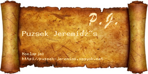 Puzsek Jeremiás névjegykártya