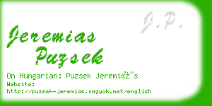 jeremias puzsek business card